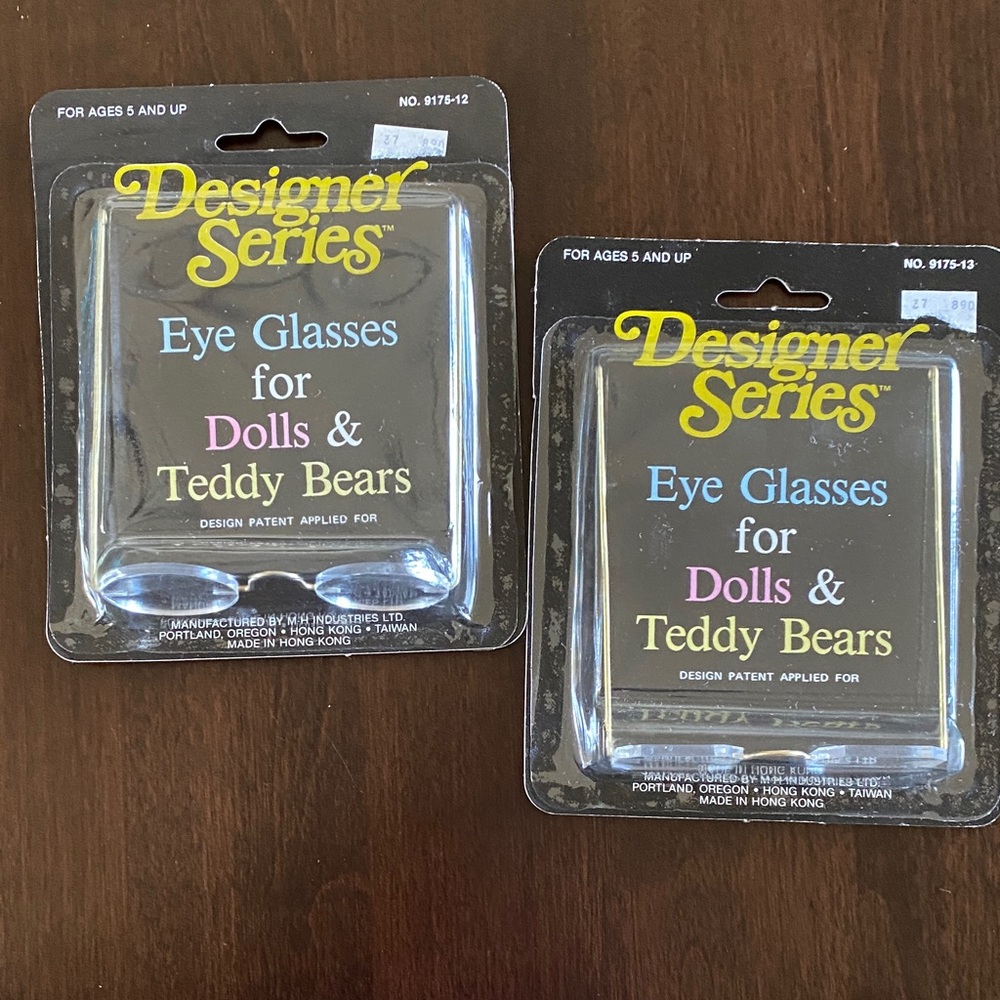 Bundle of 2 Designer Series Eye Glasses for Dolls & Teddy Bears